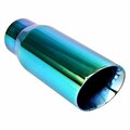 Lastplay 2.25 in. ID x 3.50 in. OD Angle Burned Double Wall Exhaust Tip, Green LA2460753